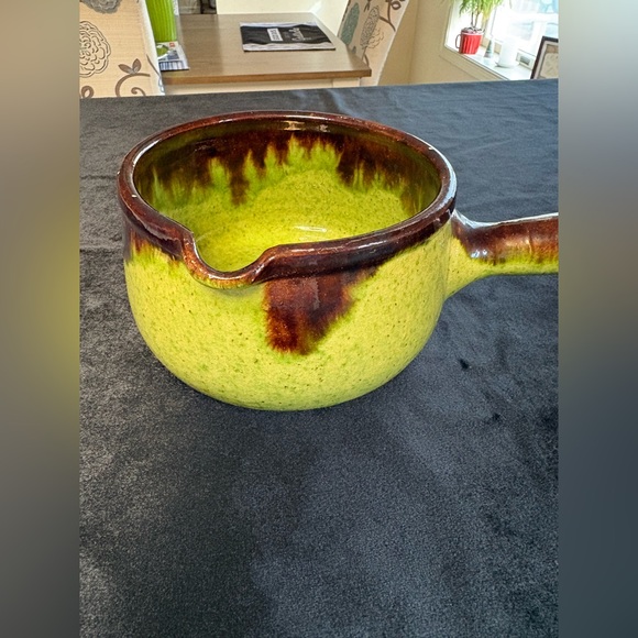 1950s Vallauris Style French Vintage Glazed Ceramic Stone ware Gratin Pot - Picture 2 of 8